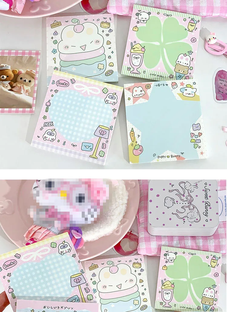 MINKYS 50 Blatt Kawaii Vierblättriges Kleeblatt, Notizblöcke, Papier, To-do-Liste, Tagebuch, Notizpapier, DIY-Material, Schreibwaren – Detail 4