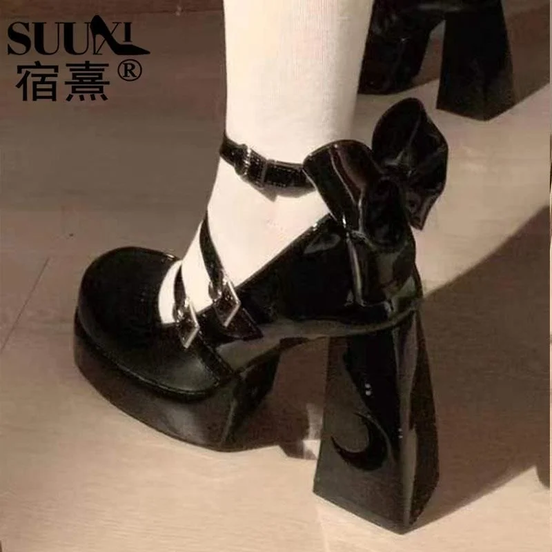 Increase by 10cm, fashionable and beautiful~high design sense, small high heels, thick heels, thick soles, Mary Jane, single