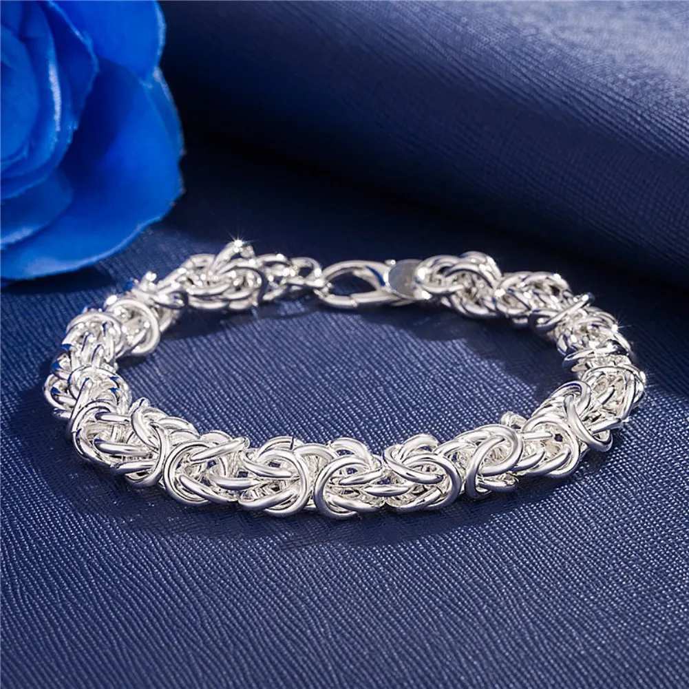Hot new Popular brands 925 Sterling silver classic circle Bracelet for woman man Wedding party Christmas Gifts fashion Jewelry