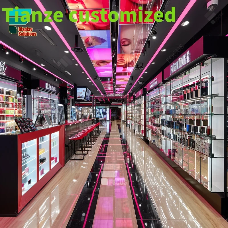 Customized-Cosmetic Product Display Perfume Cabinet Wig Store Shelving Retail Beauty Product Shelf