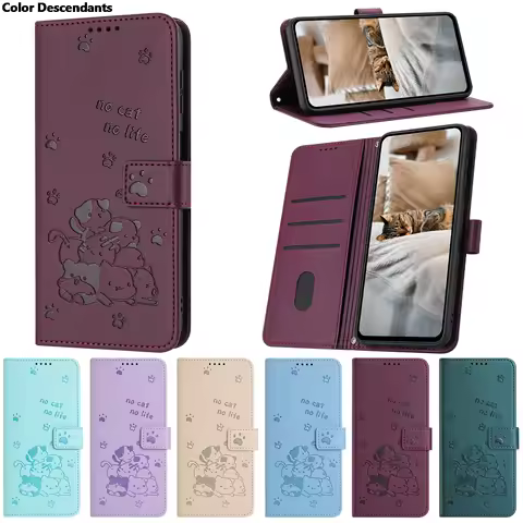 For Samsung S21+ S20 FE Case Cat Pattern Cover for Fundas Samsung Galaxy S22 Ultra S21Plus S22+ S21Ultra Wallet Phone Case Coque