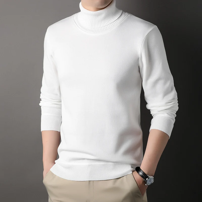 

High-neck sweater, men's fashionable and cool, thickened and fleece one-piece fleece sweatshirt, warm in autumn and winter, wool