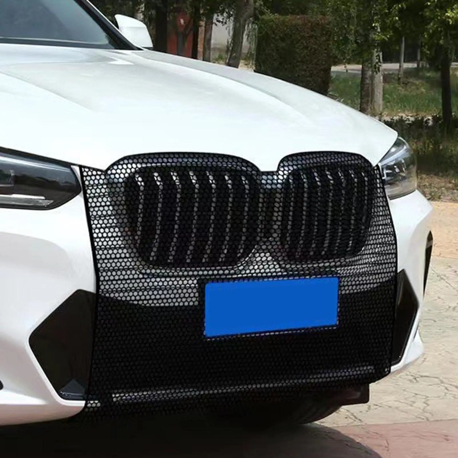 Car Grill Mesh 110x90CM Black Car Radiator Protective Net Car Front Grille Net for Front Bird Vehicle Bumper Truck