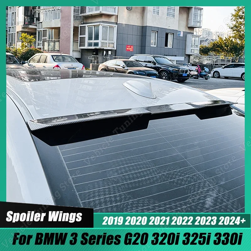 

Car Rear Trunk Window Roof Spoiler Wings Exterior For BMW 3 Series G20 320i 325i 330i 2019-2024+ Gloss Black ABS Body Kit Tuning