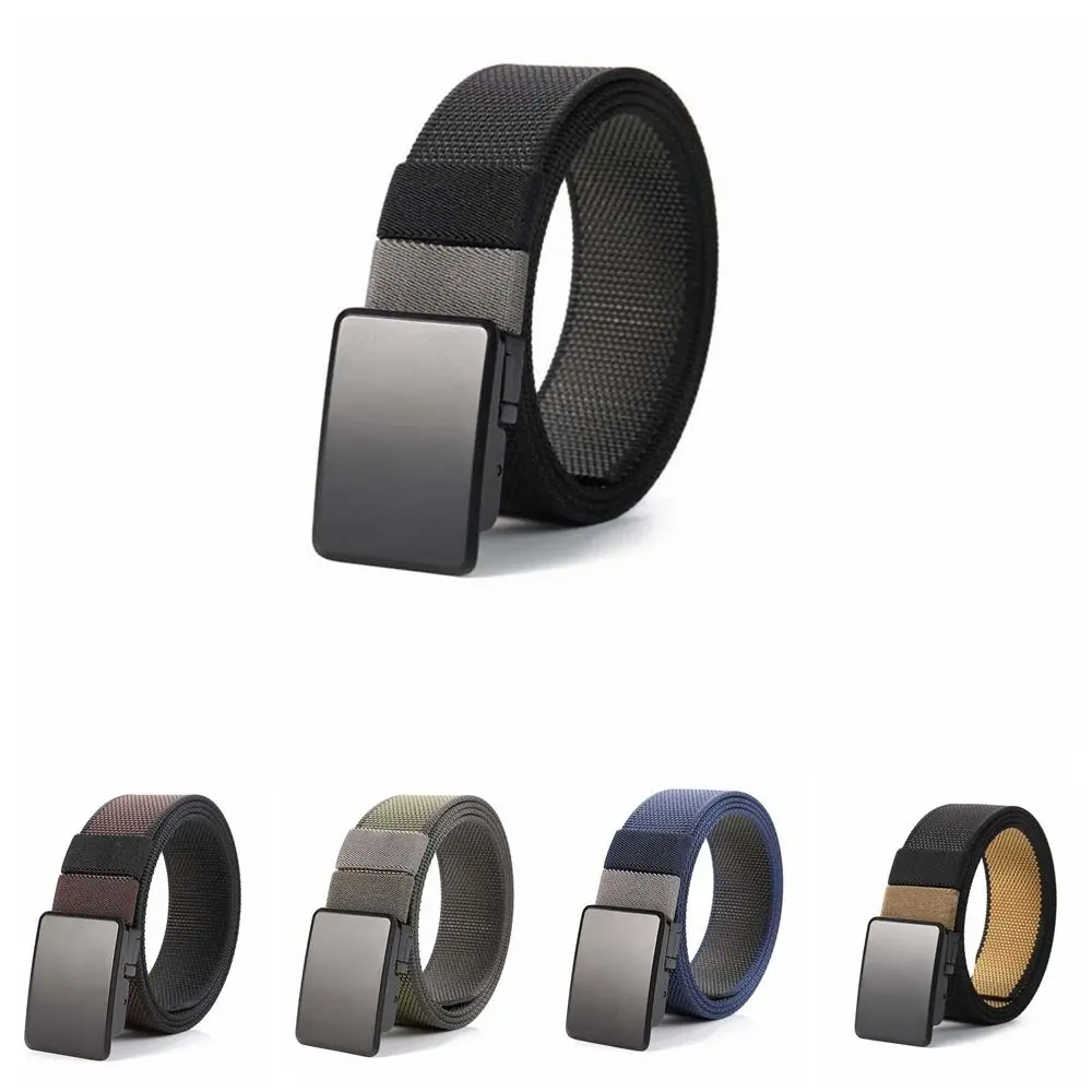 سبيكة الرجال النسيج حزام الملمس التباين اللون كلا الجانبين المتاحة حزام 360 درجة قطب مشبك دائم النايلون زنار الهدايا #6