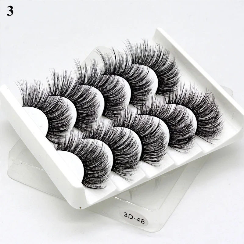 5 Paar transparente Flügelwimpern aus Kunstnerz, flauschige falsche Wimpern, koreanische natürliche Wimpern, Make-up-Wimpernstränge – Detail 13