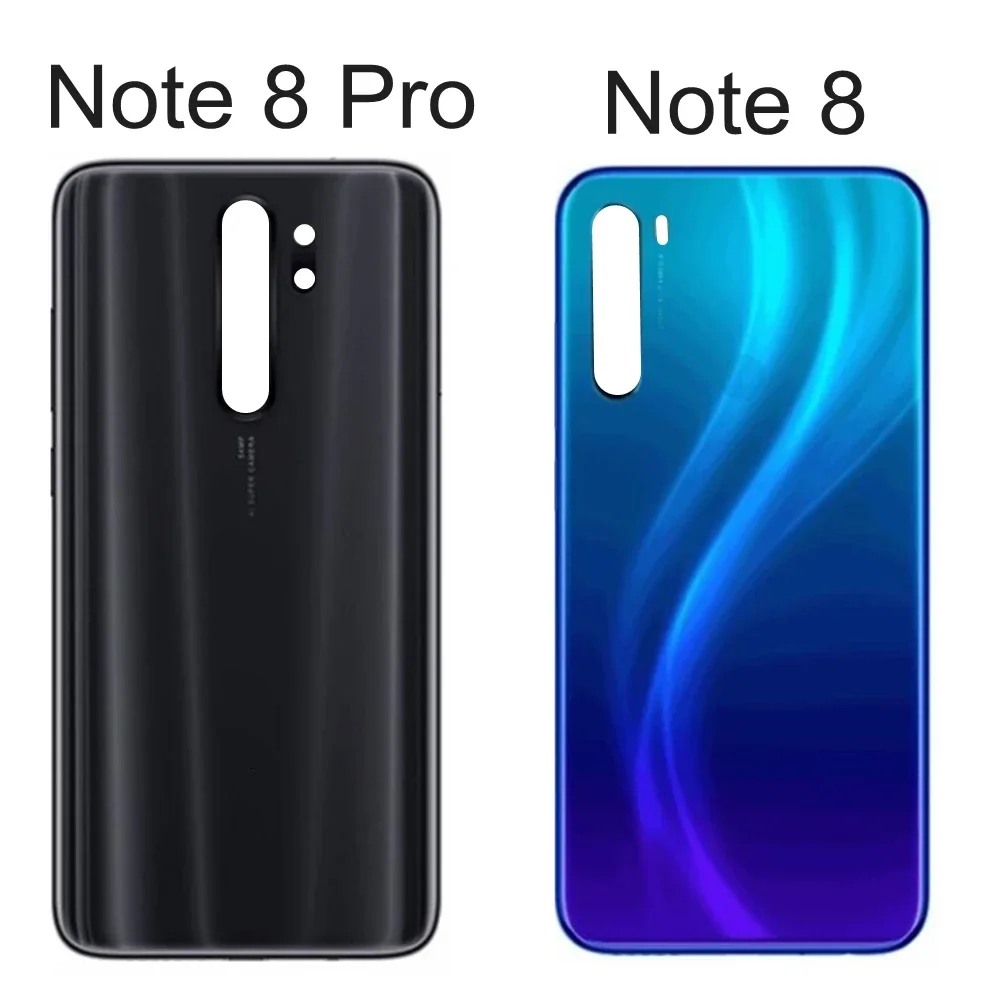 (Sem logotipo) vidro traseiro para xiaomi redmi note 8 pro tampa traseira da bateria porta traseira caixa de vidro para redmi note 8 capa traseira