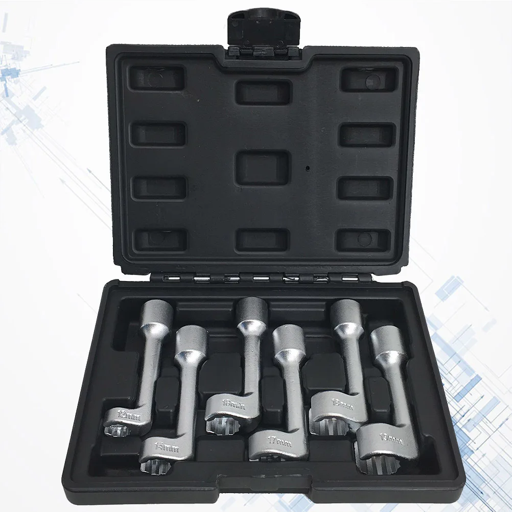 

6pcs Socket Wrench Set 1/2" Dr 12 14 16 17 18 19Mm Medium-Length Spanner For Fuel Injector Open End Wrench Tool Auto
