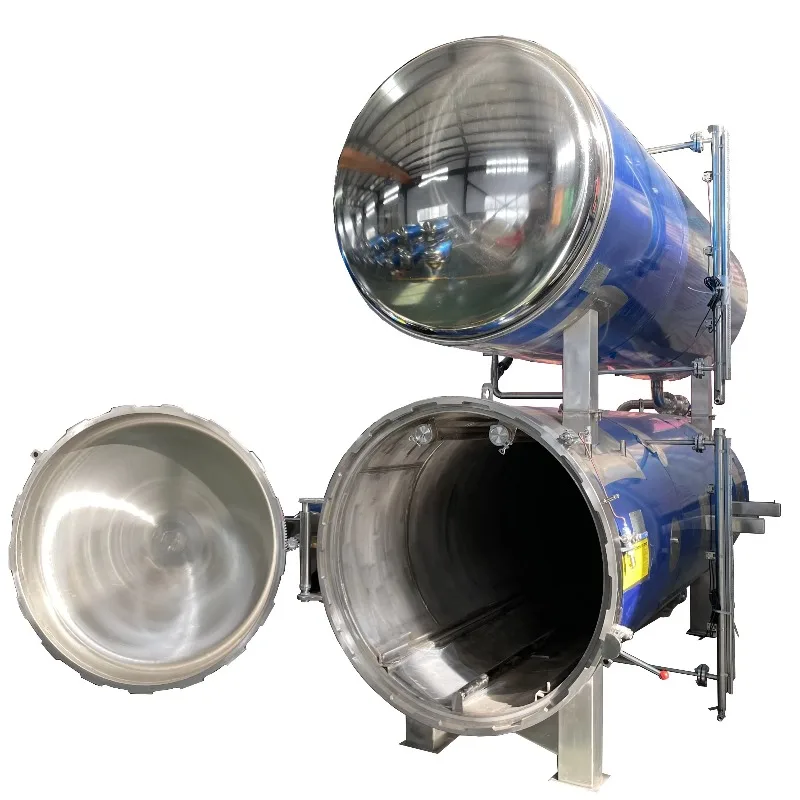 Double Layer Water Immersion Autoclave Retort Sterilizer Canned Meat Poultry Seafood Processing Equipment OEM Customized