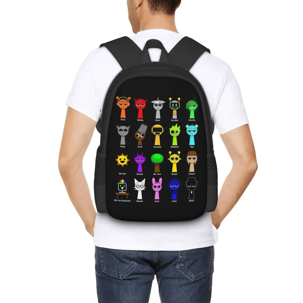 

All My Sprunki Game Toys Student Backpack School Bag Hiking Travel Daypack for Boys Girls Fashion Bookbag Shoulder Bags