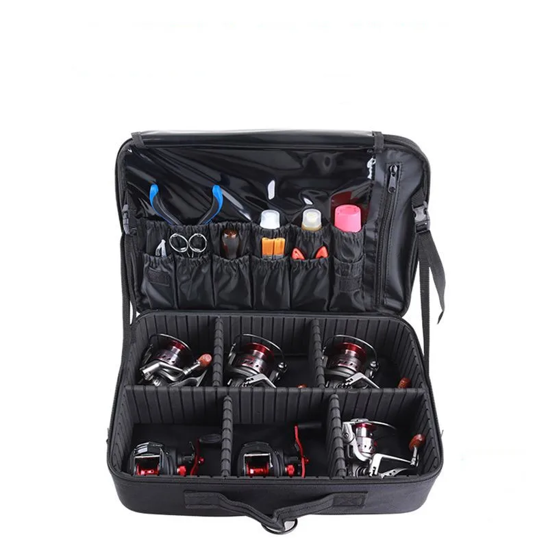 Large Capacity Reel Bag Spinning Reel Case Multifunctional Shockproof Waterproof Fishing Tackle Storage Case Fishing Storage Box