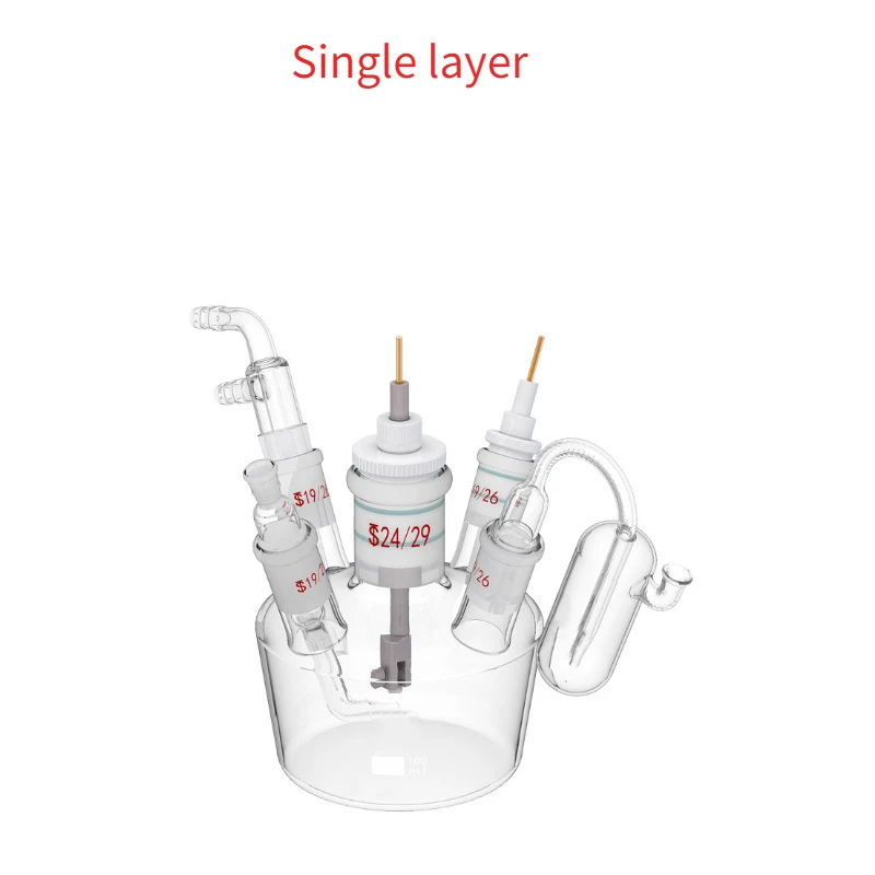 C004 Series Traditional Five-port Electrolytic Cell Electrochemical Cell Single and Double Ports Equipped with Salt Bridge