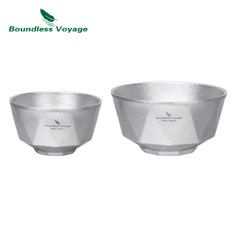 

Титановая миска Boundless Voyage с двойными стенками и алмазной огранкой для кемпинга, пикника, риса, супа, салата, йогурта для взрослых и детей