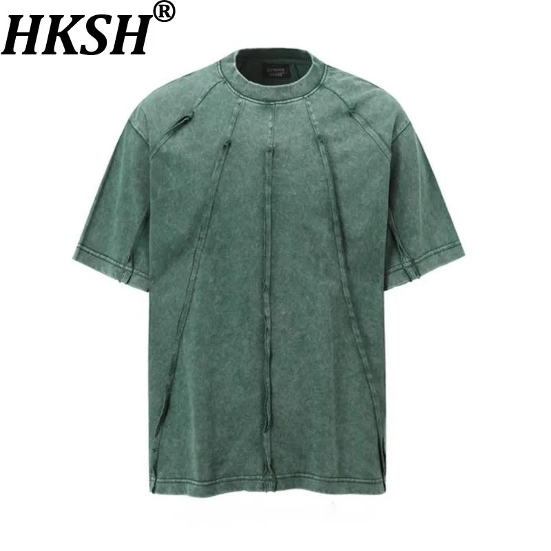

HKSH Summer New Men's Tide Trendy Elegant High Street Vintage Short Sleeve T-shirt Streetwear Loose Chic Casual Tops Ins HK6400