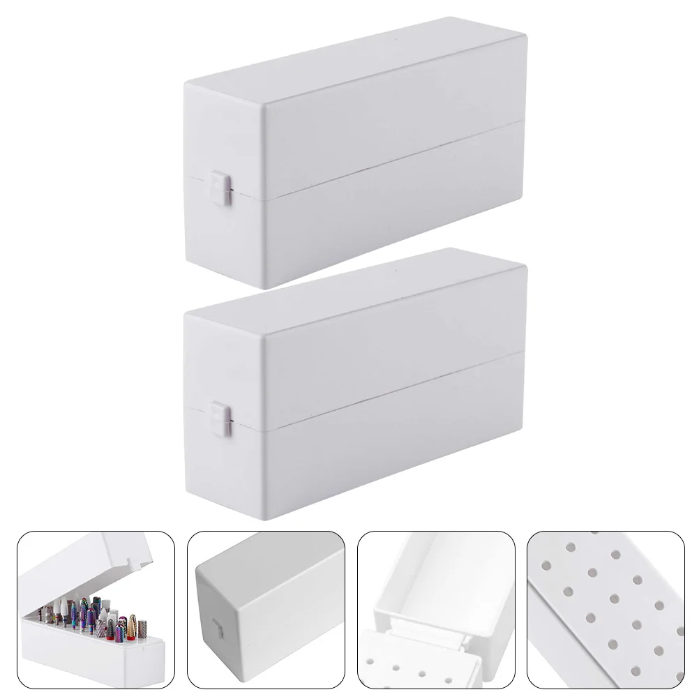 

2 Pcs Grinding Head Storage Box Nail Supplies Bit Holder Organizer Drill