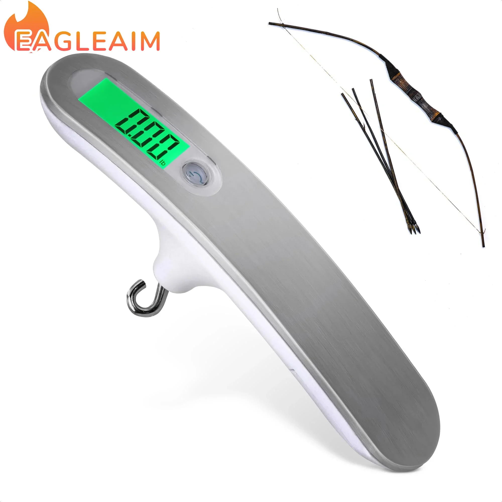 Handheld Digital Bow Scale for Draw Weight 110LBS/50KG Recurve/Compound Bow with LCD Display 4 Measuring Units