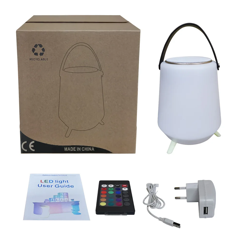 Wireless portable decorative music bluetooth speaker LED16 color luminous night light