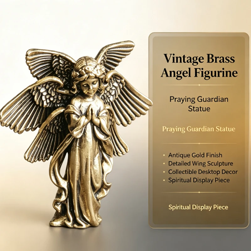 Classcial Copper God of Love Cupid Statue Ornaments Brass Angel Figurines Desktop Decorations Home Decor Accessories for Room