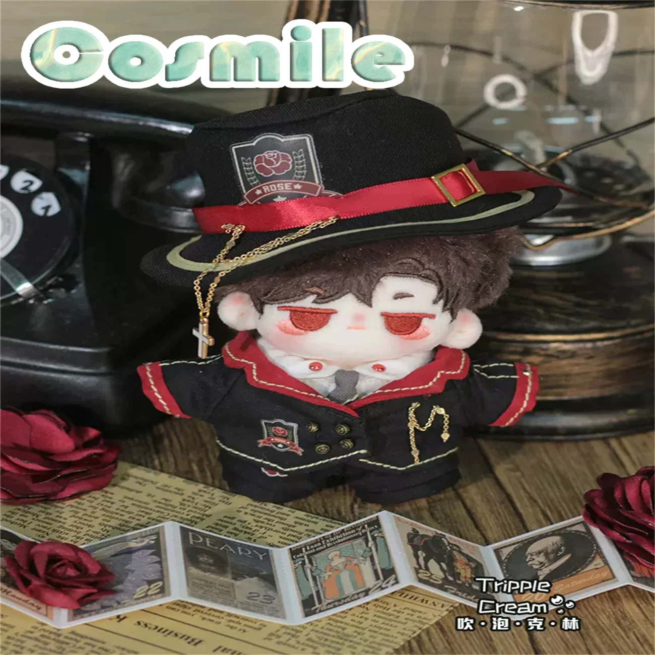 Vintage Vampire Count European Royal Gentleman Suit Costume 10cm Plush Doll Stuffed Clothes Plushie Doll's Clothing Rose KL