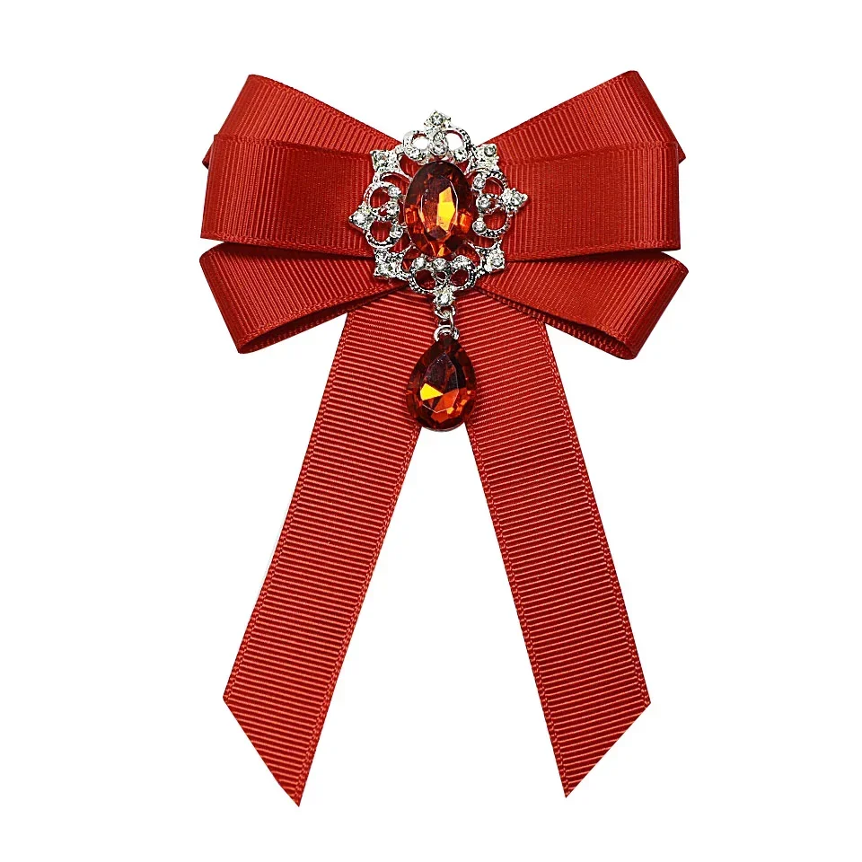 High-grade Ribbon Bow Tie Brooches Flower Shirt Collar Pin Bowknot Bowtie Corsage Men Women Bouquet Wedding Jewelry Accessories