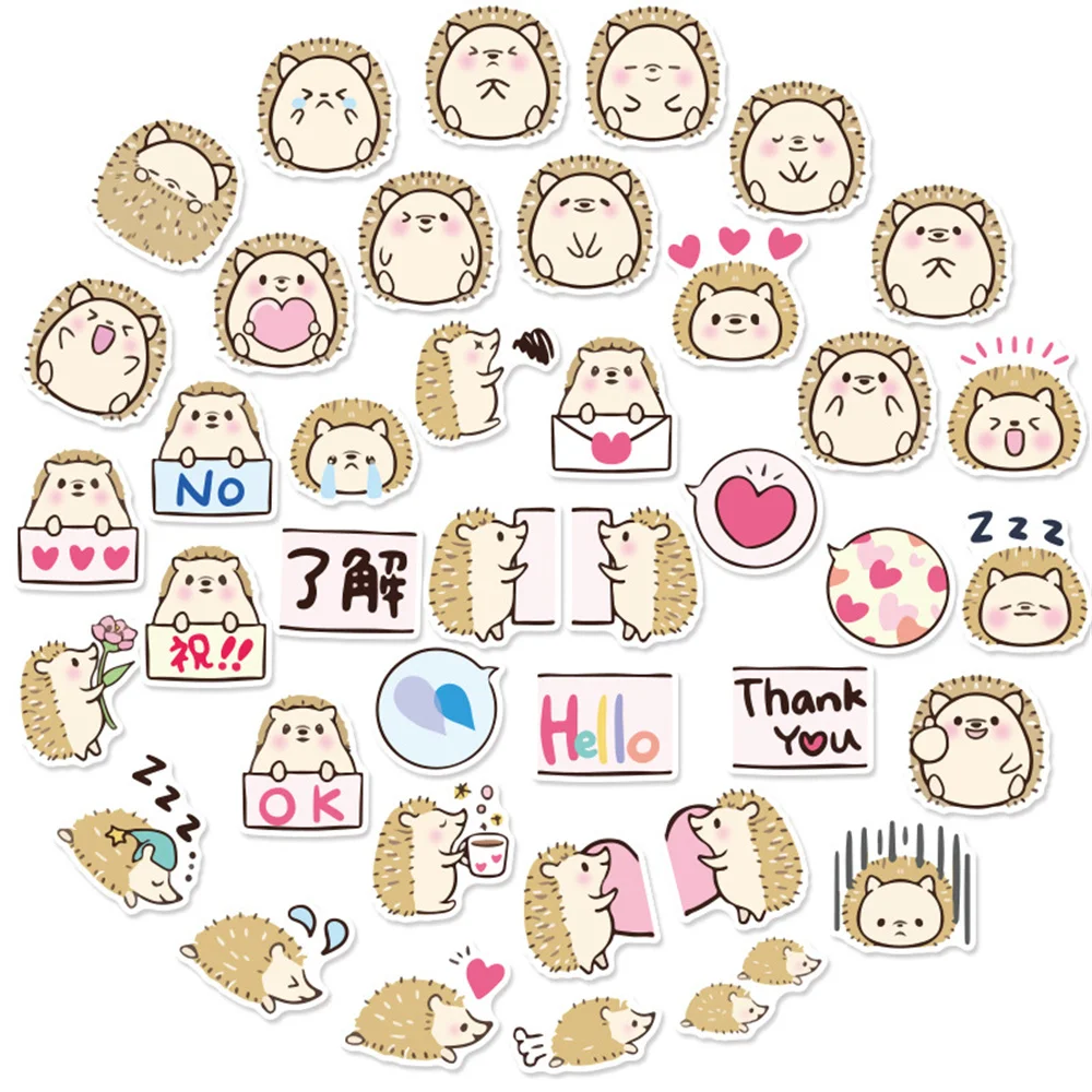 10/30/40PCS การ์ตูนน่ารัก Hedgehog Series สติกเกอร์เด็กของเล่น DIY Scrapbook กระเป๋าเดินทางแล็ปท็อปสติ๊กเกอร์ Ipad ขายส่ง