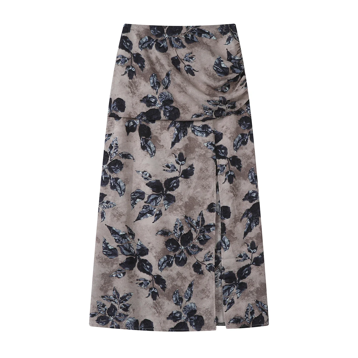 

High Waist Vintage Floral Printed Women's Wrap Midi Skirts 2025 New Casual Loose Front Split Straight A-line Skirts Female