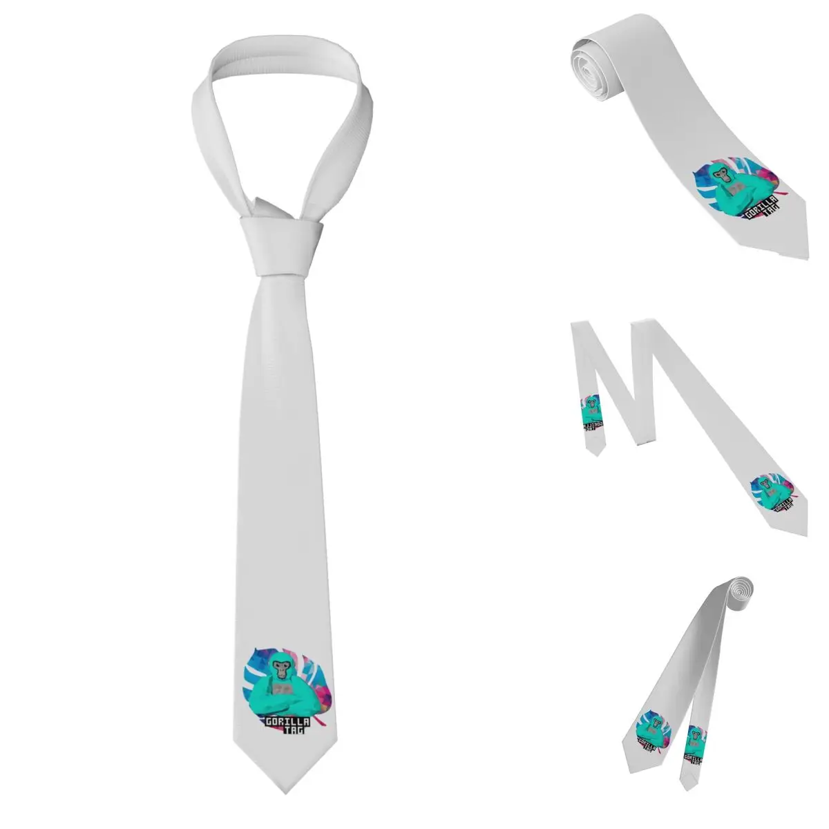 ربطة عنق على شكل ورقة شجر ملونة من Gorilla للرجال من الحرير والبوليستر 8 سم ربطات عنق لحفلات الزفاف وربطة عنق كلاسيكية Gravatas