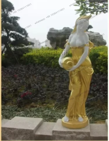 YJ European Large Floor  Holding Pot Fountain Waterfall Garden Courtyard Decor Creative Ornament