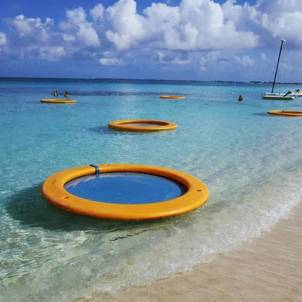 

Большой надувной водный гамак 8 футов (2,4 м) для 4-6 человек, желтый, круглый, плавающий, для бассейна, озера, отдыха на воде