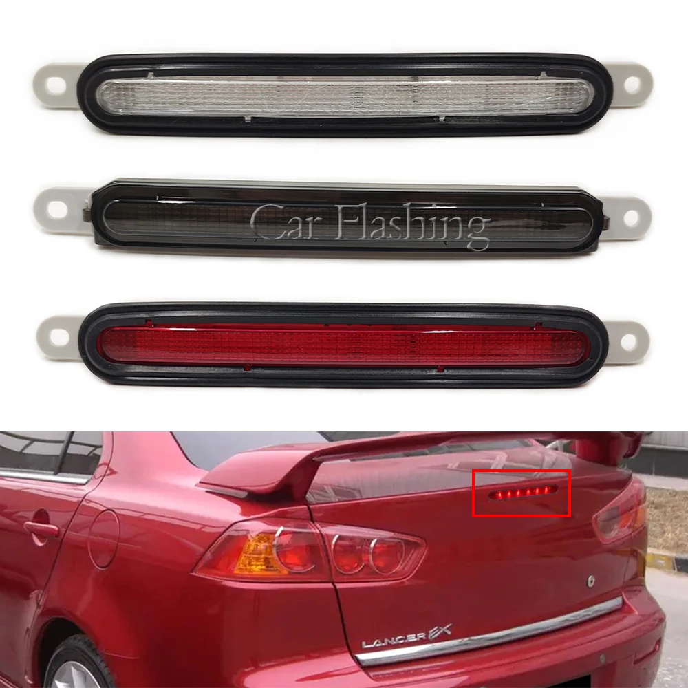 1 قطعة لميتسوبيشي لانسر EVO 2008-2016 8334A08 ارتفاع جبل أضواء الفرامل أسود/أحمر/واضح للصدمات قذيفة الخلفية الثالثة وقف مصابيح