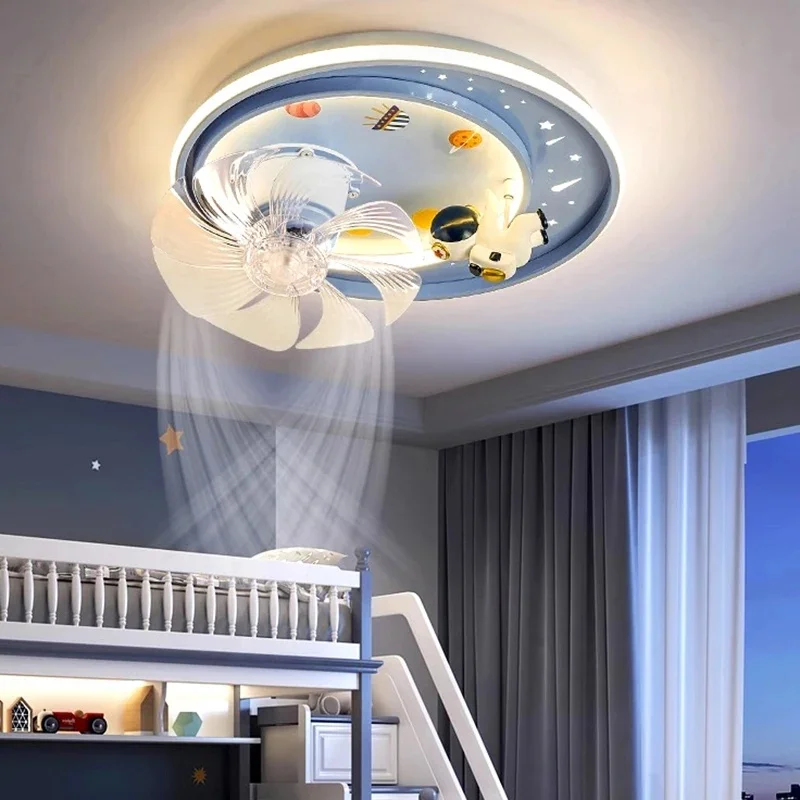 Modern Children's Room Bedroom Ceiling Fan With LED Lights And Control Electric Fan Ceiling Light Ceiling Light Indoor Lighting