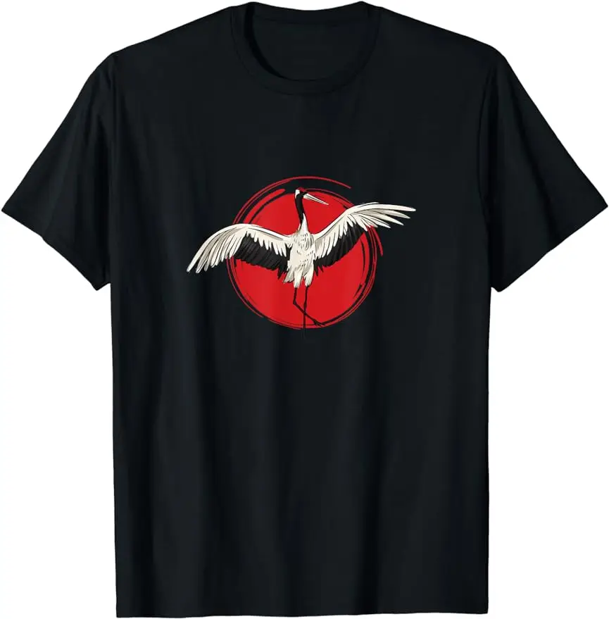 2024 Summer Retro Trend Fashion Tai Chi Crane Bird Gift Casual T-shirt