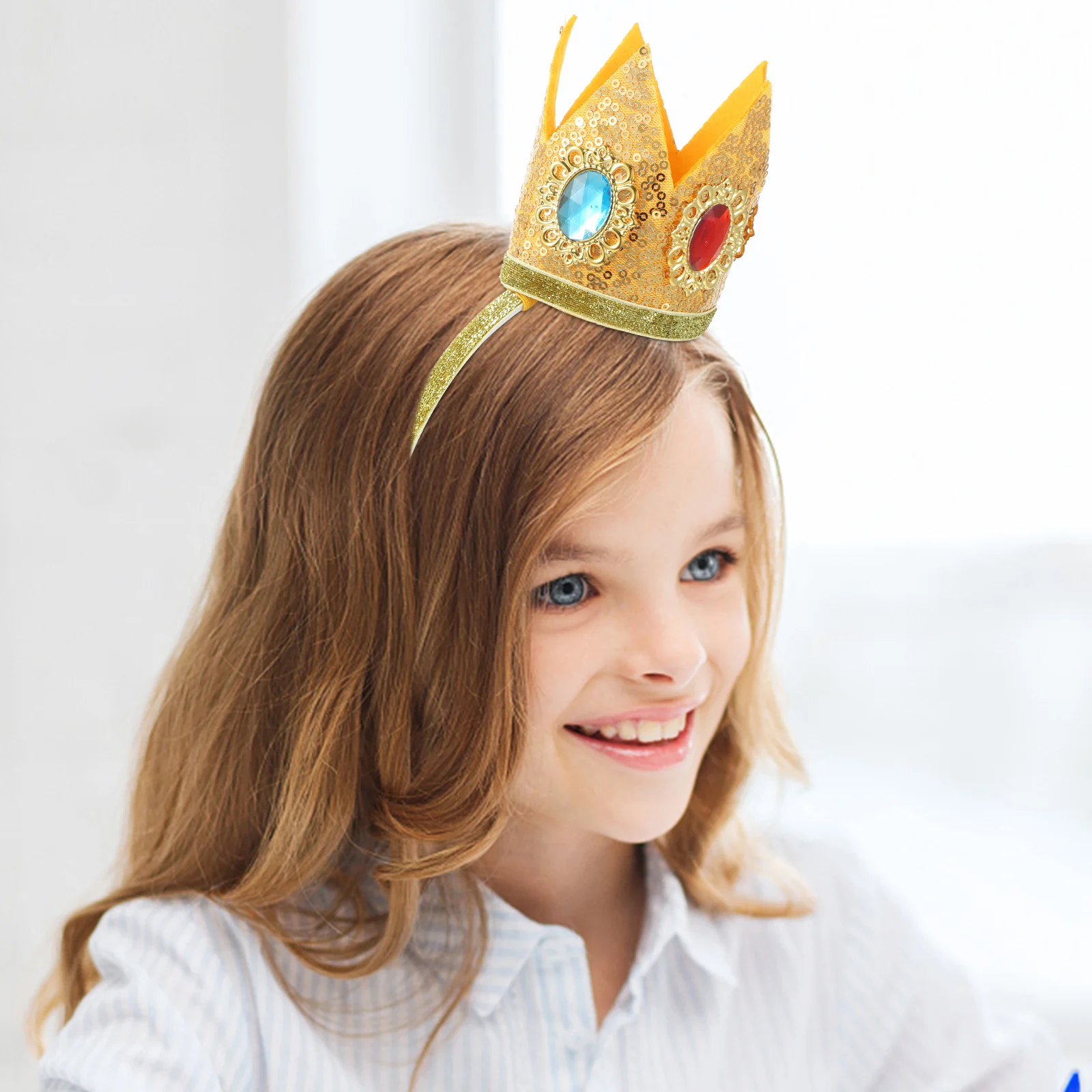 1 set di orecchini a cerchio per capelli con corona da principessa, set di accessori per costumi per spettacoli cosplay, feste di compleanno, Halloween, vestire ragazze