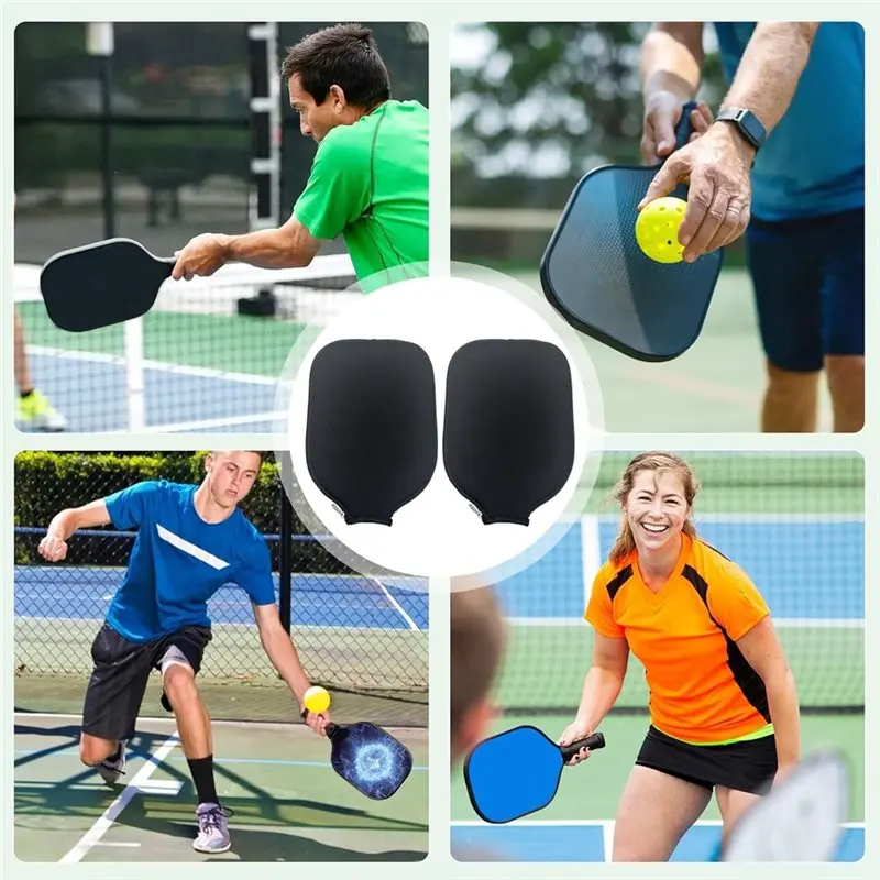 HOTB72A For Pickleball Paddle Covers 2PCS- Universal Zippered Racket Sleeve Storage Bag, 8.4 X 11.8 Inch For Pickleball Racquets