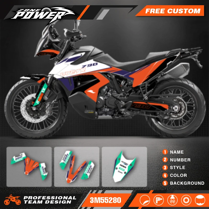 Powerzone Graphics Motorcycle Vinyl Decal Sticker Deco Kits for KTM 790 ADVENTURE ADV ADV-R 2019 2020 2021 2022 Customized 02