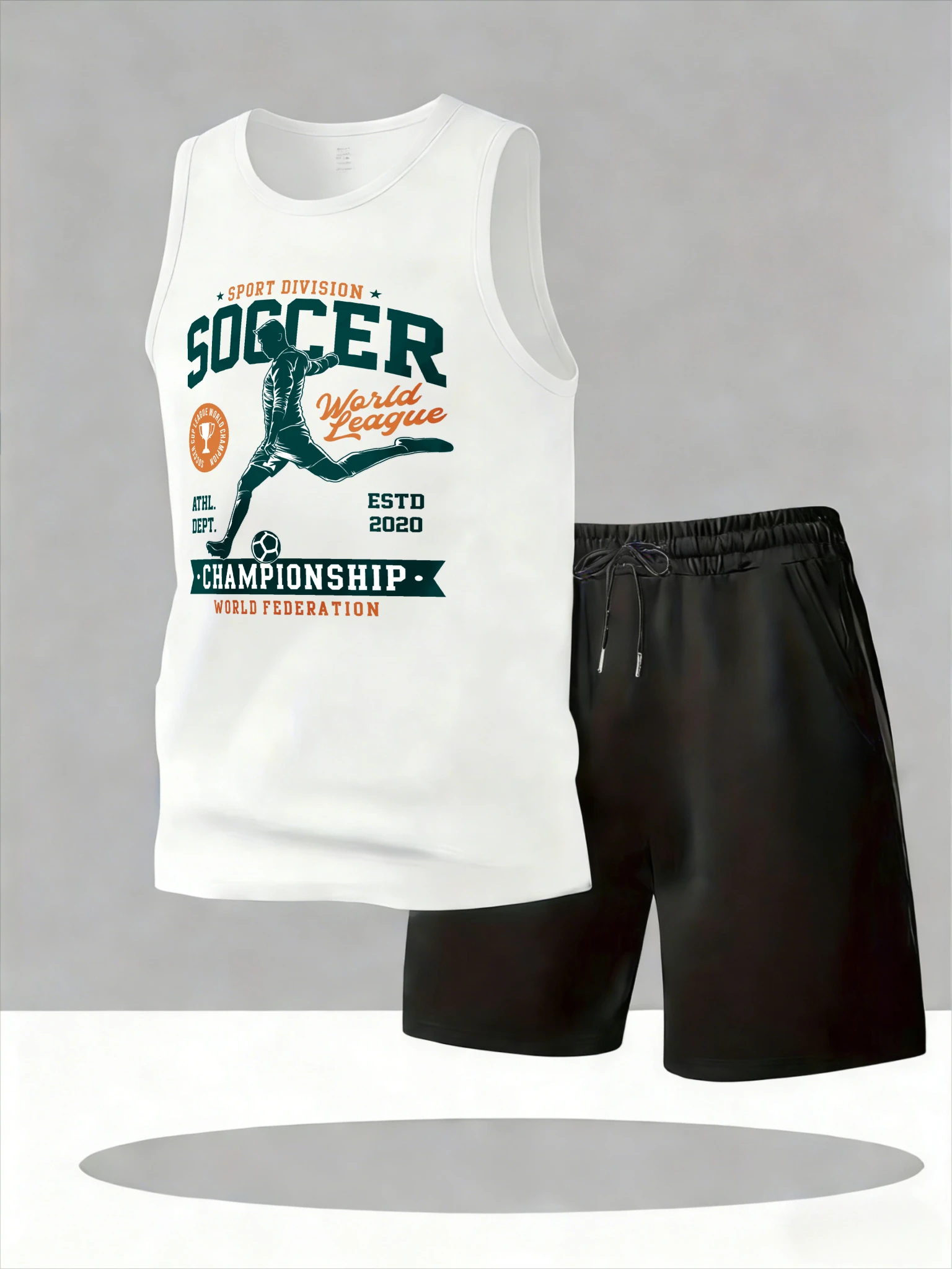 

Men's Tank Top Sets 2026 Summer Quick drying sports suits crewneck running beach oversize Breathable sports two-piece set