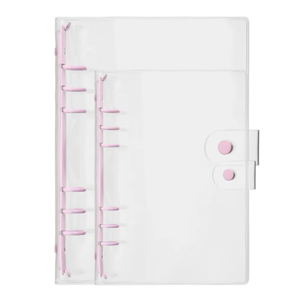 A5 A6 PVC Loose-Leaf Notebook Cover Folder Transparent Folder Notebook Binder File Storage Student Diary Planner Loose-Leaf Clip