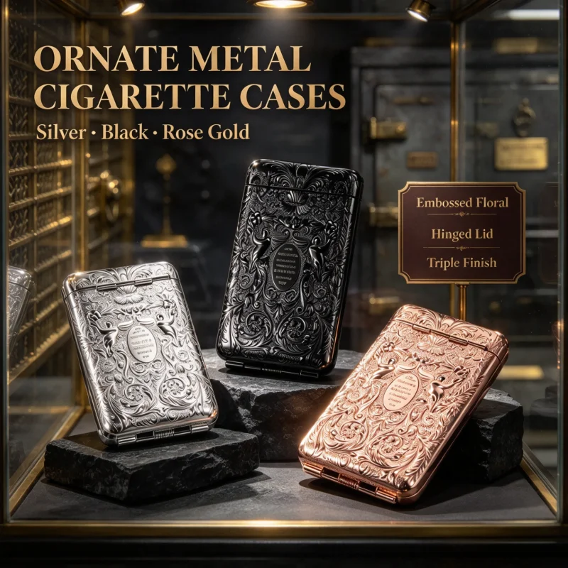 Ultra Thin Metal 20 Count Cigarette Box Triple Opening Bloodbath Gangster Print Moisture & Pressure Resistant Cigarette Holder