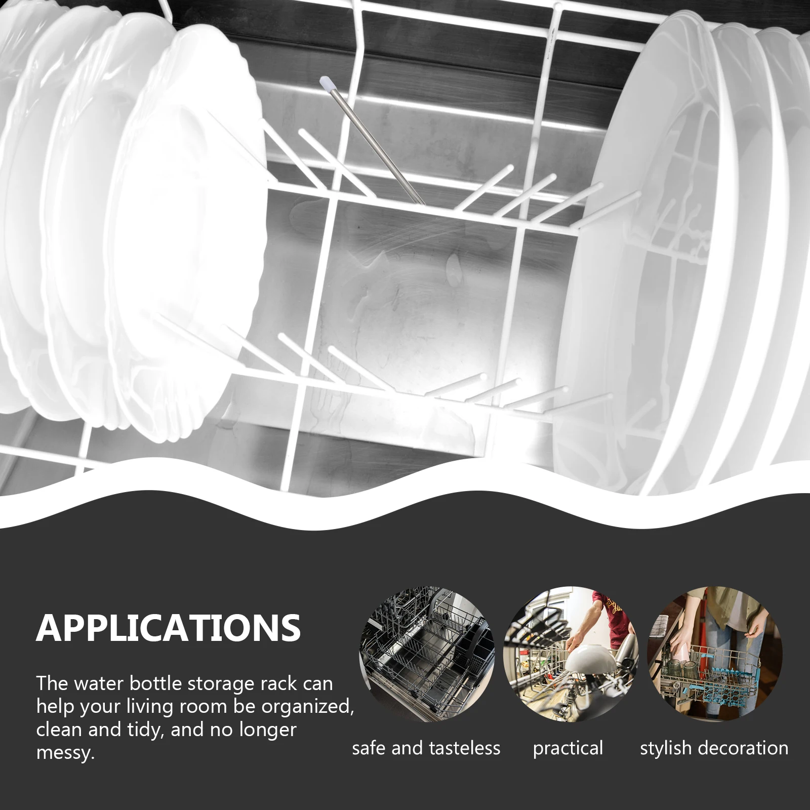 

6 Pcs Stainless Steel Bottle Storage Rack Water Drying ganizer Stand Drainer Space Saving Modern Living Room Tidy Decor