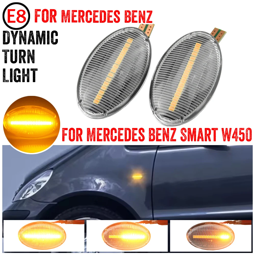 Blinker Dynamic LED Turn Signal Sequential Side Marker Light For Mercedes Benz Smart 450 452 A-Class W168 Vito W639 W447 Citan