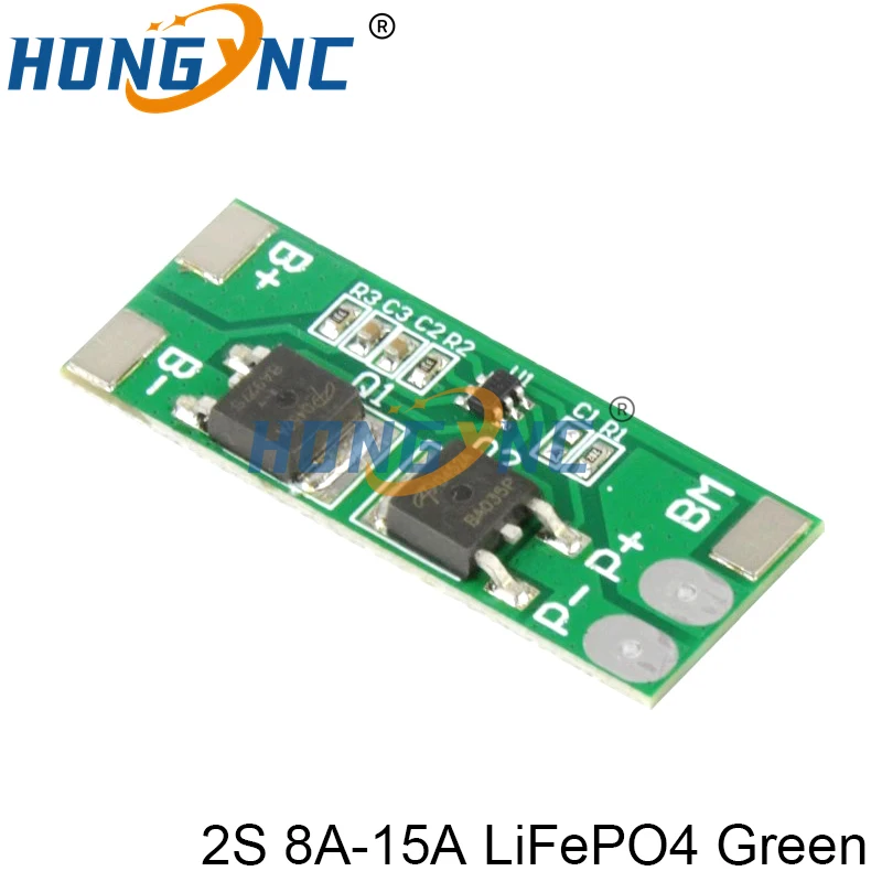 BMS 2S 3.2V 3.7V 8A LiFePO4 / Lithium Battery Charge Protection Board 15A Peak Current 6.4V 7.2V 18650 32650 Battery Packs