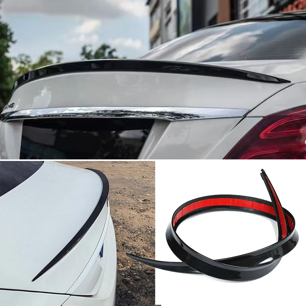 Spoiler Universal ABS para Carro 1.2M Preto, Acessório de Fibra de Carbono, Adesivos de Spoiler Traseiro para Carro