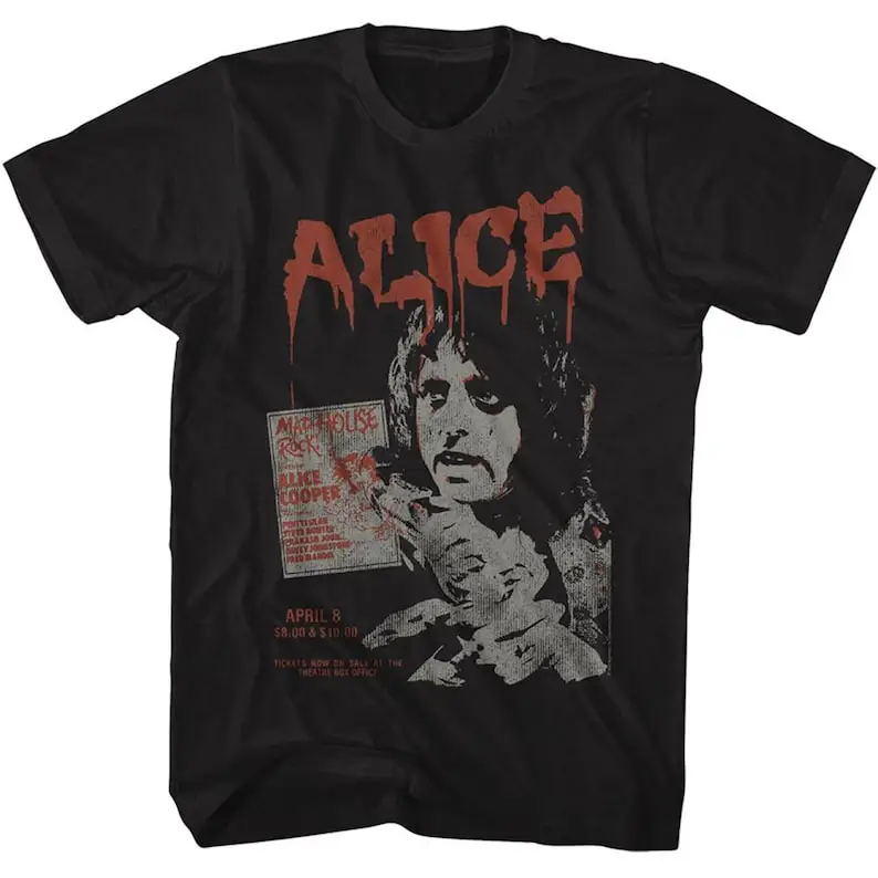 Alice Cooper Madhouse Rock Black Adult T-Shirt