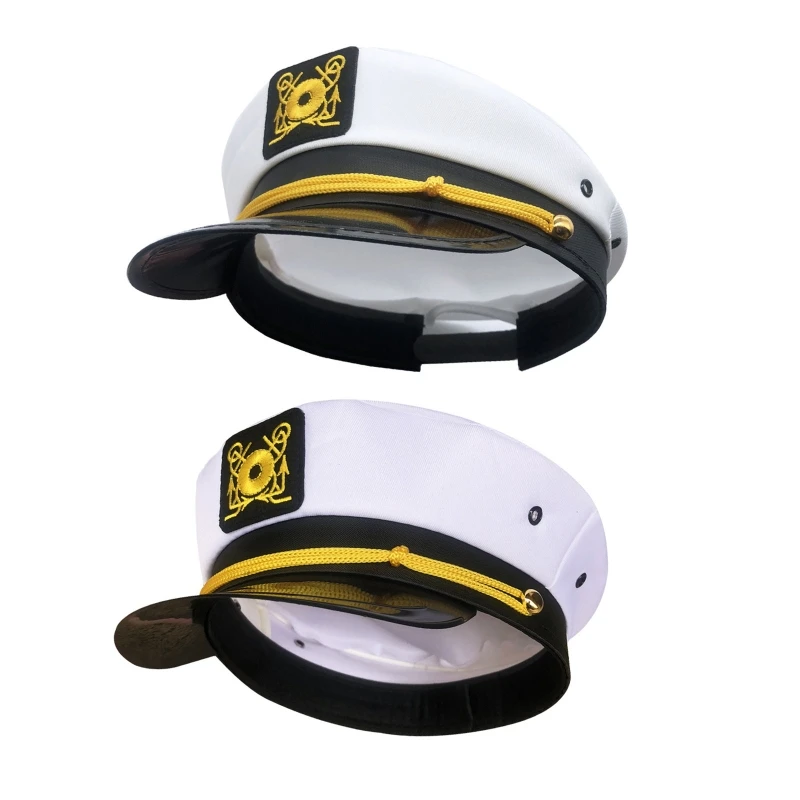 Stylish Yacht Boat Captain Marine Embroidered Costume Hat for Men Women Party Cosplay