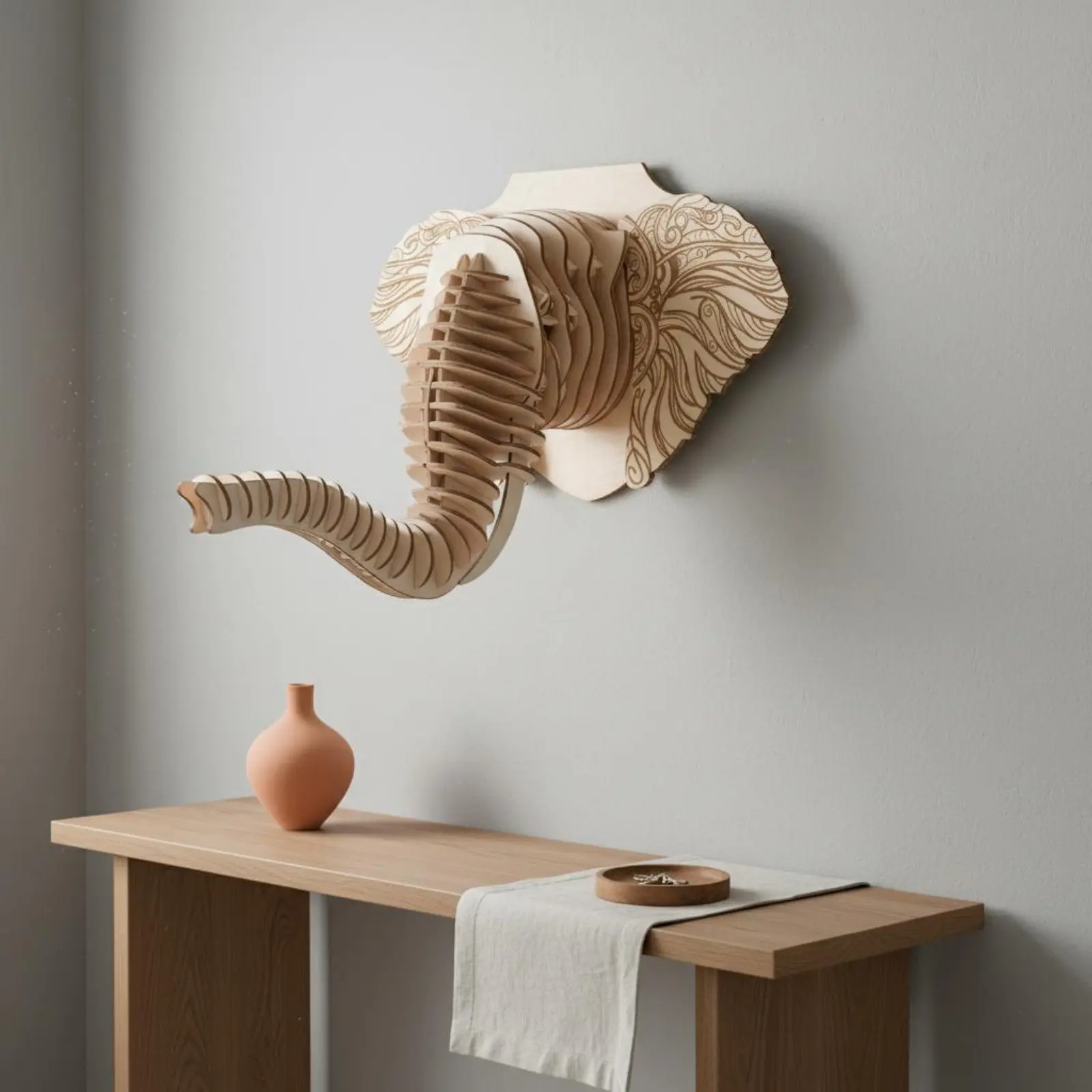 

DIY Moose Head Wall Mount Easy to Assemble Three-Dimensional Wooden Deer Head Three-Dimensional Woodcraft Kit Cut Rustic Branch