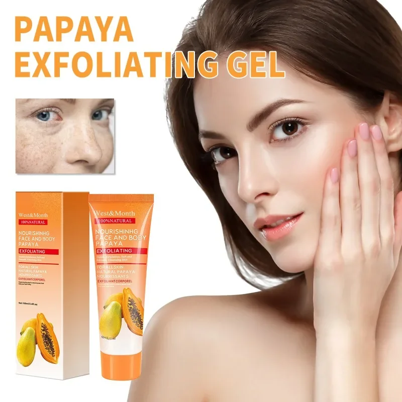 KerBrian-Gel peeling à la papaye pour le visage, crème exfoliante et hydratante, élimine la mélanine, éclaircit et répare la peau