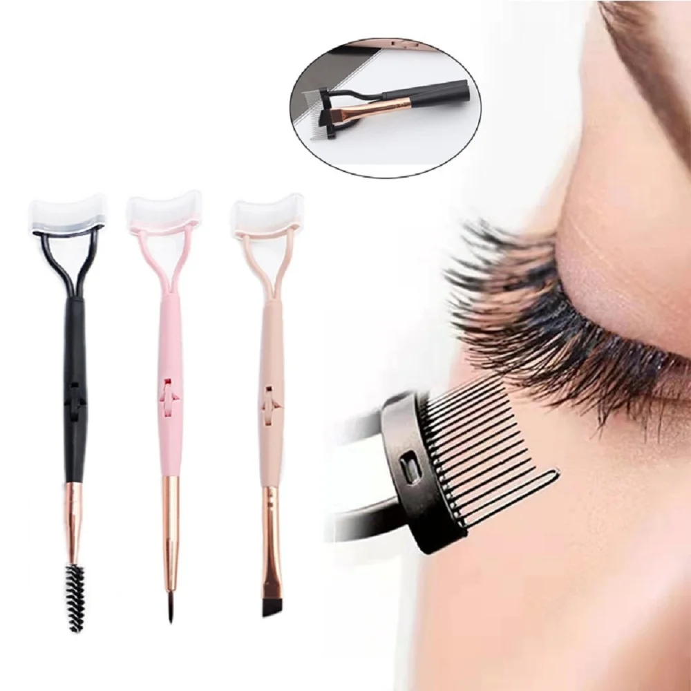 

Double Head Eyebrow Comb Brow Lash Brush Eye Multifunction Makeup Eyelash Grooming Nylon Fiber Eyebrow Brush