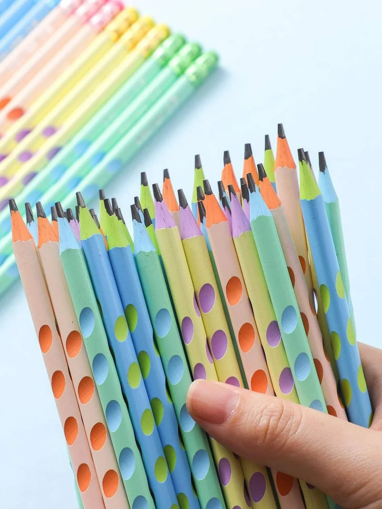 10pcs Mixed Color Wooden Pencils for School Student Foldable mirror Rhinestone Magnetic Mirrors bedroom Miror image 2