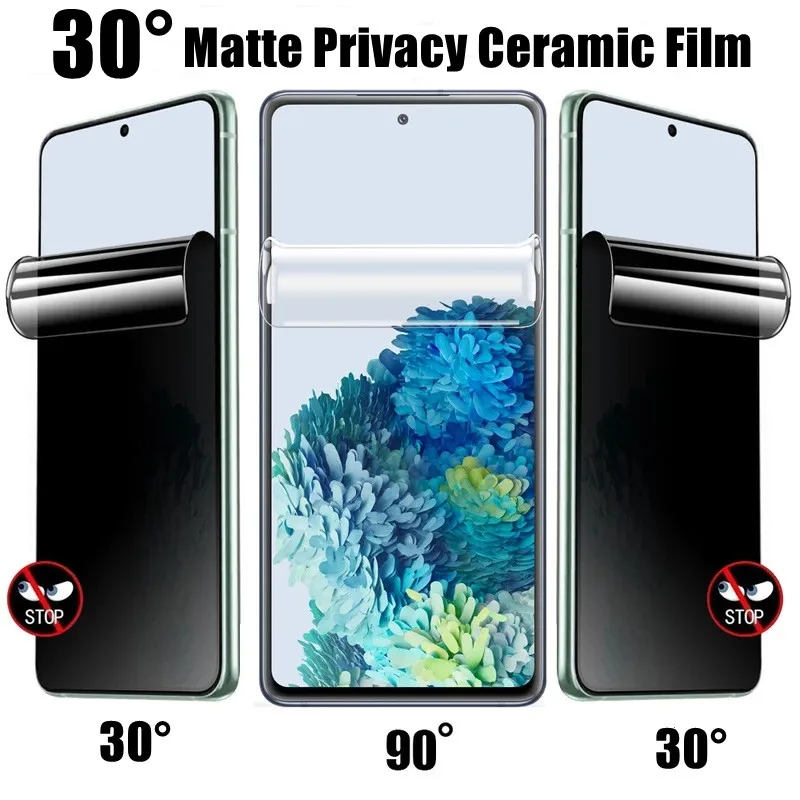 Matte Ceramic Privacy Screen Protectors For Samsung Galaxy S21 S20 S22 S23 S24 Ultra FE Note 20 9 8 10 S9 S10 Plus Anti Spy Film