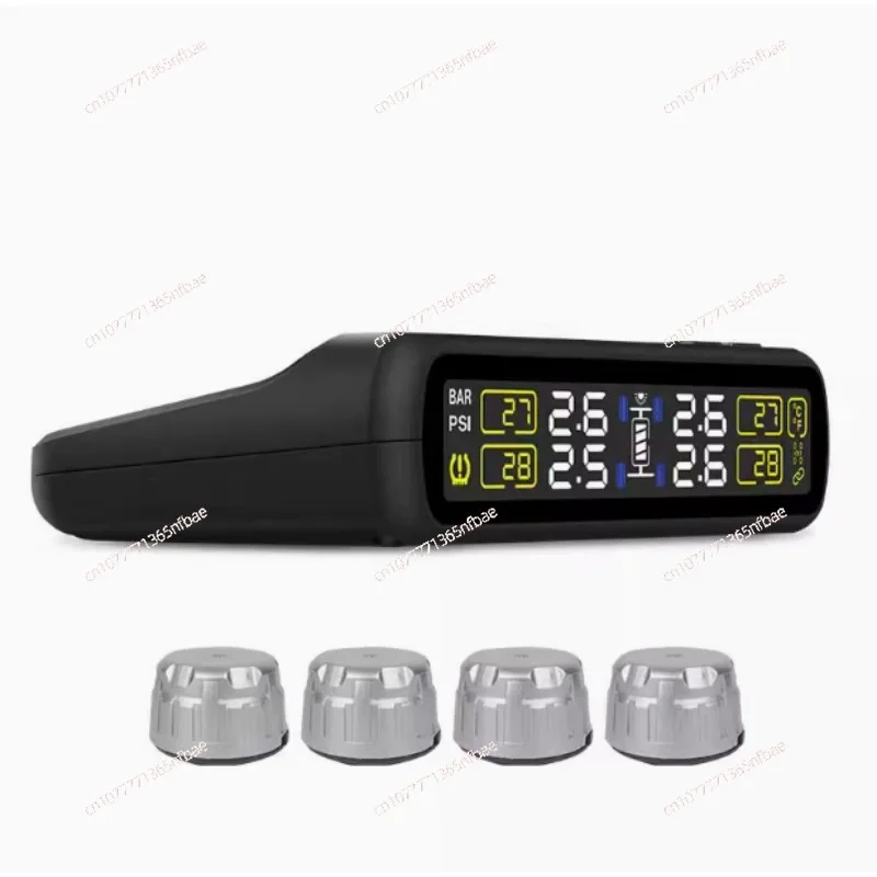 The solar car tire pressure monitor T881 has a built-in external TPMS wireless high-precision tire